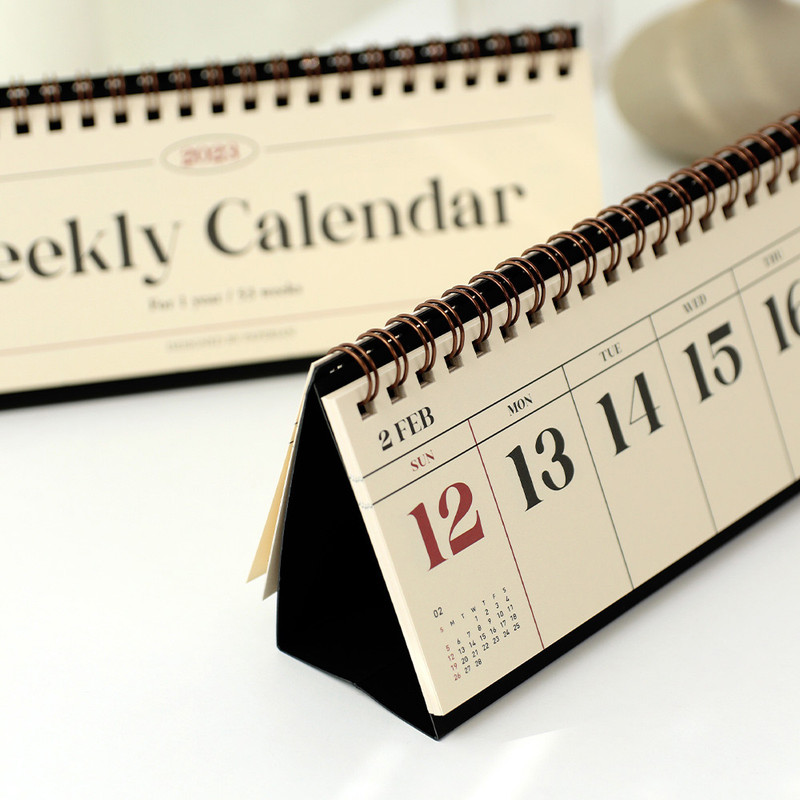 Paperian 2023 Classic Long Weekly Standing Flip Desk Calendar Paperian 2023 Classic Long Weekly Standing Flip Desk Calendar