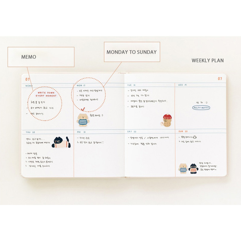 Weekly plan - 2023 Salty Nutty Hardcover Dated Weekly Diary Planner