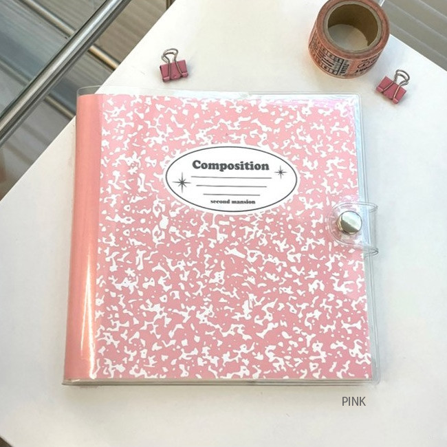 Pink - Composition Snap Square Undated Weekly Diary