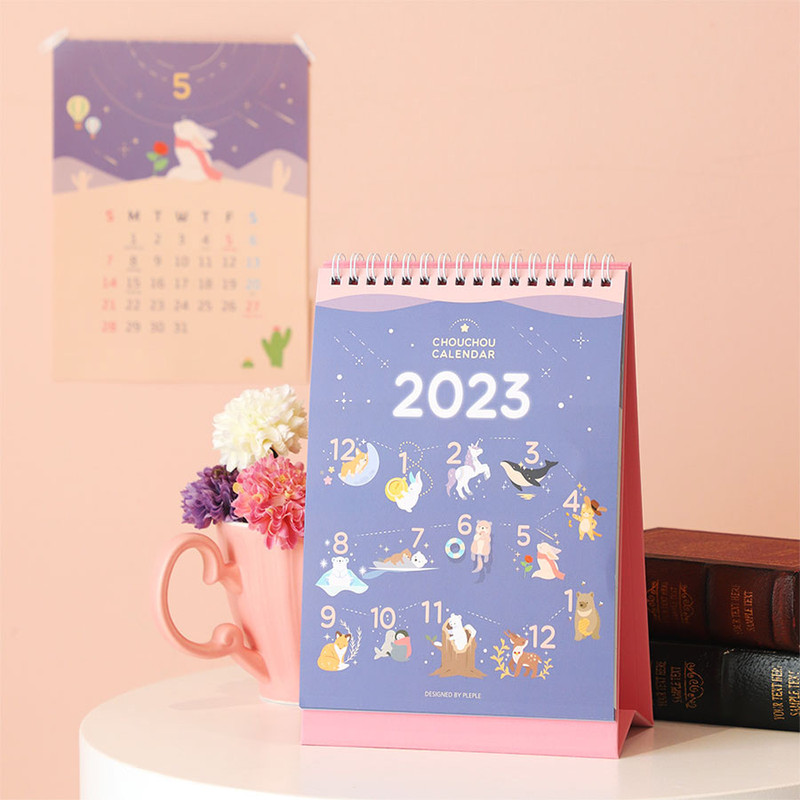 PLEPLE 2023 Chou Chou Monthly Standing Desk Calendar PLEPLE 2023 Chou Chou Monthly Standing Desk Calendar