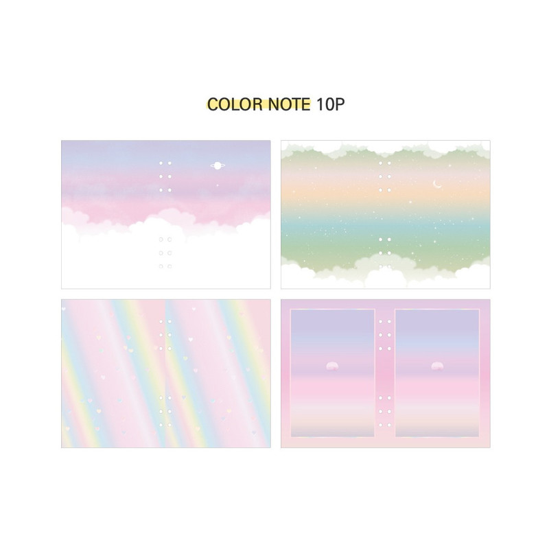 Color note - Retro 6-Ring A5 Zippered Dateless Diary