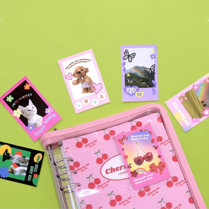 Front pocket - Retro 6-Ring A5 Zippered Dateless Diary