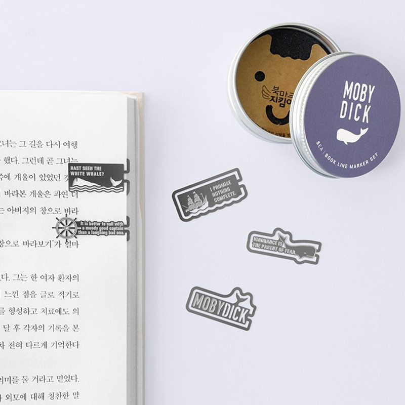 Mobydick - Round Tin Case Steel Bookmark Set Mobydick - Round Tin Case Steel Bookmark Set