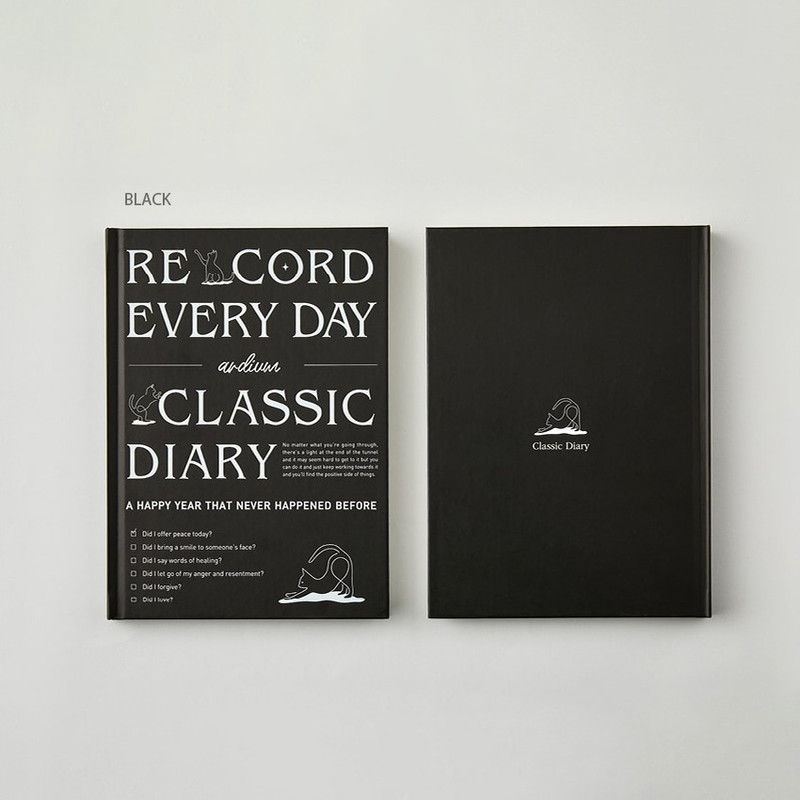 Black - Ardium Classic Hardcover A5 Dateless Weekly Diary Planner Black - Ardium Classic Hardcover A5 Dateless Weekly Diary Planner
