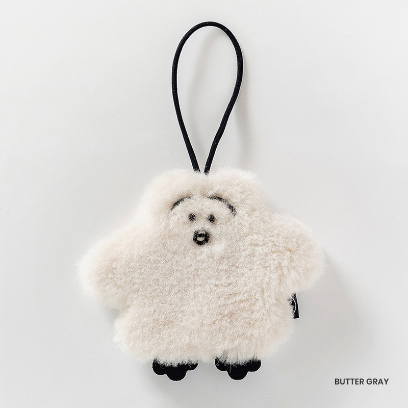 Butter gray - Little Bong Bong Fluffy Doll with Elastic Strap