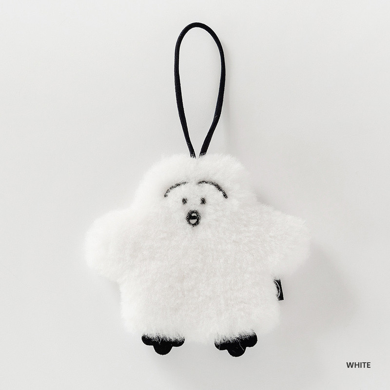 White - Little Bong Bong Fluffy Doll with Elastic Strap