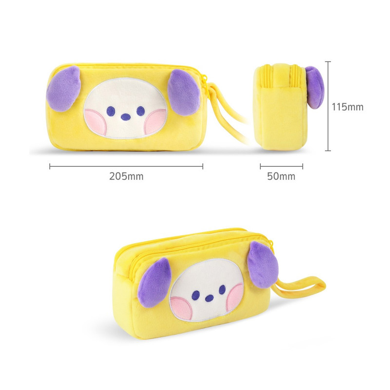Size - BT21 Minini CHIMMY Plush Double Pockets Zipper Pencil Case Size - BT21 Minini CHIMMY Plush Double Pockets Zipper Pencil Case