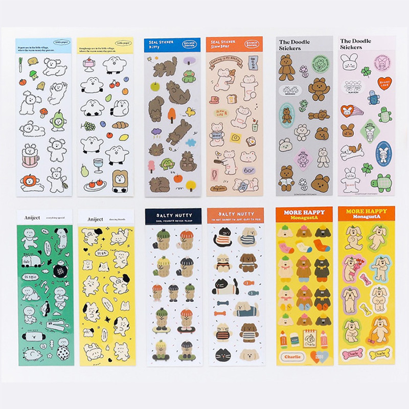 Cute Character Clear PVC Slim Sticker Cute Character Clear PVC Slim Sticker