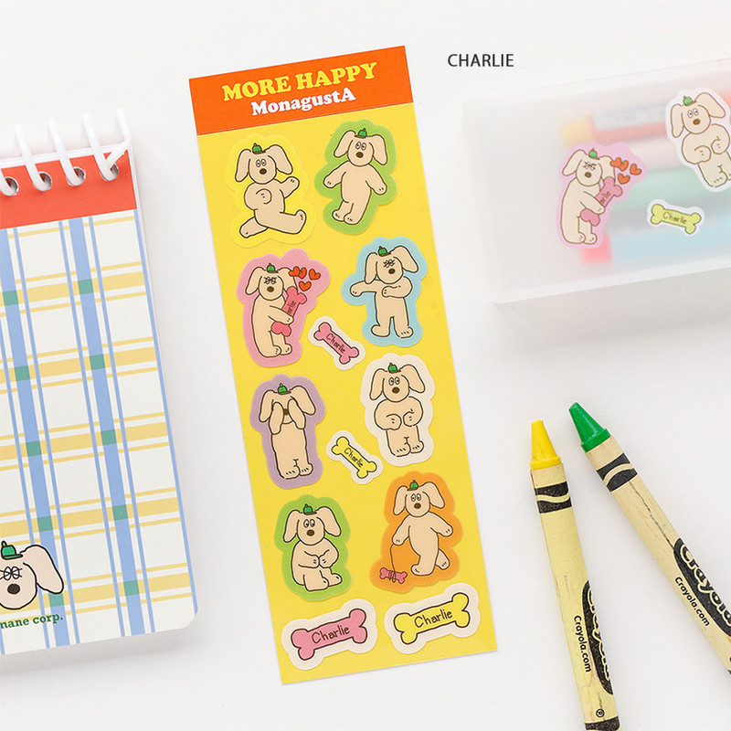 Charlie - Cute Character Clear PVC Slim Sticker Charlie - Cute Character Clear PVC Slim Sticker