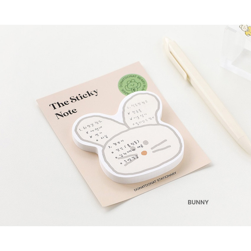 Bunny - Character Shape Sticky Notepad 60 Sheets Bunny - Character Shape Sticky Notepad 60 Sheets