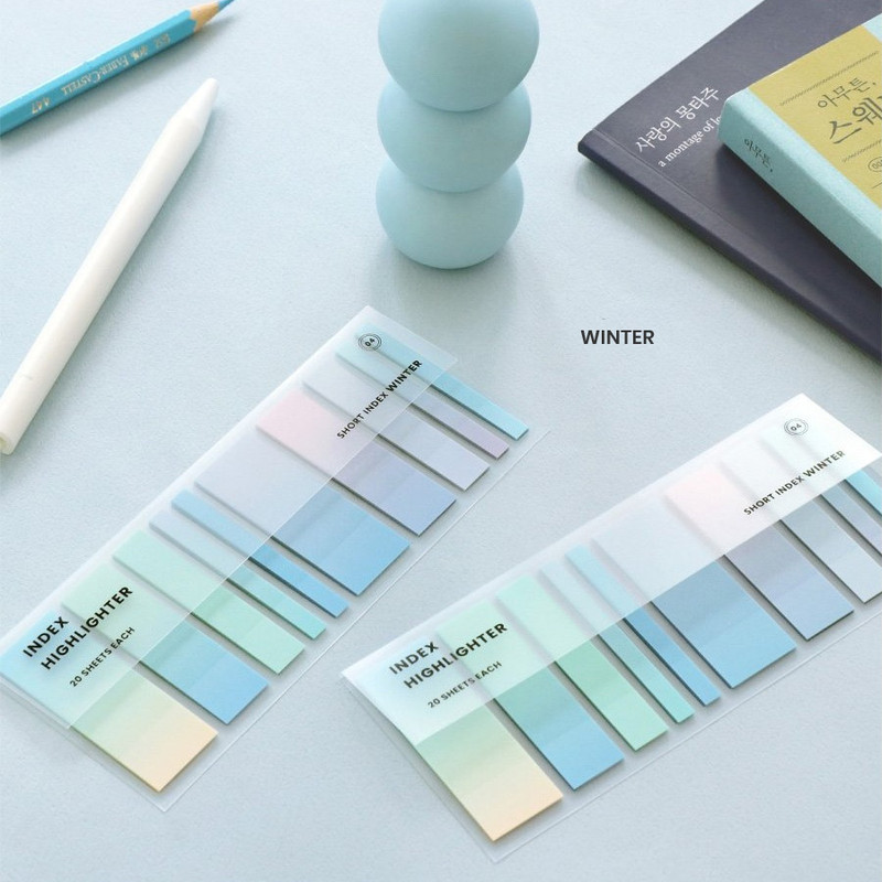 Winter - Index Short Highlighter Sticky Note Set