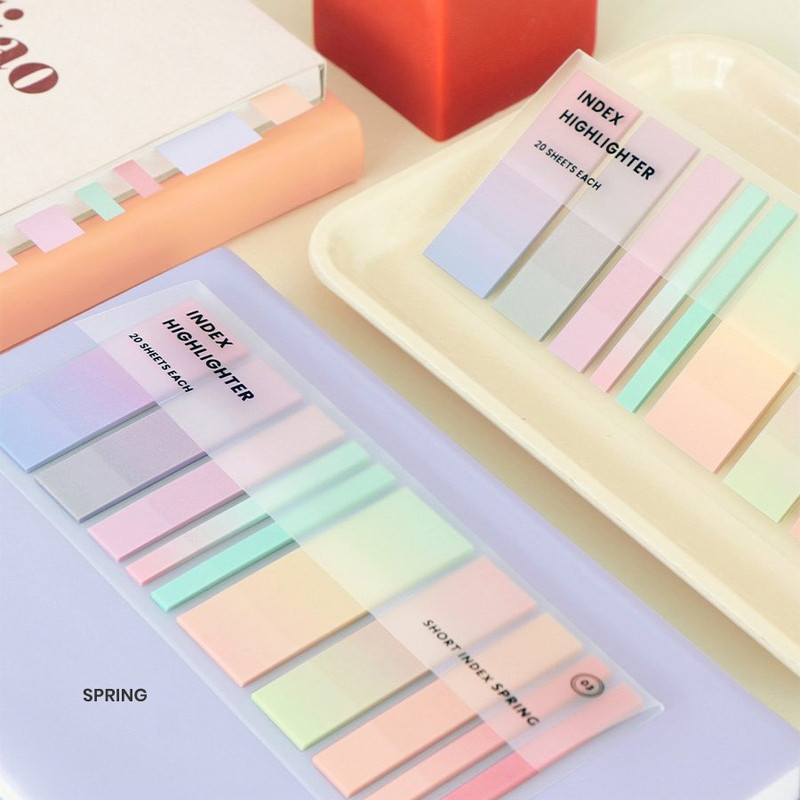 Spring - Index Short Highlighter Sticky Note Set