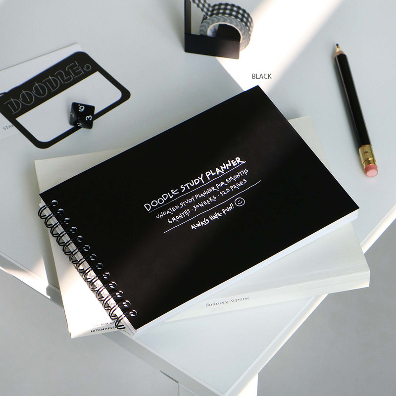 Black - Doodle 6 Months Undated Weekly Study Planner Black - Doodle 6 Months Undated Weekly Study Planner