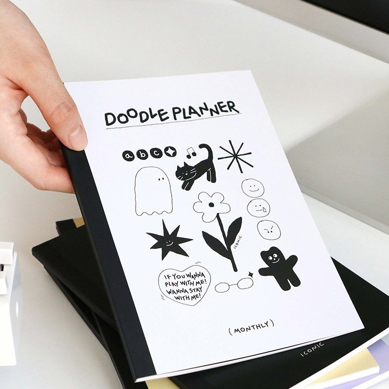  Iconic Doodle Dateless Monthly Diary Planner
