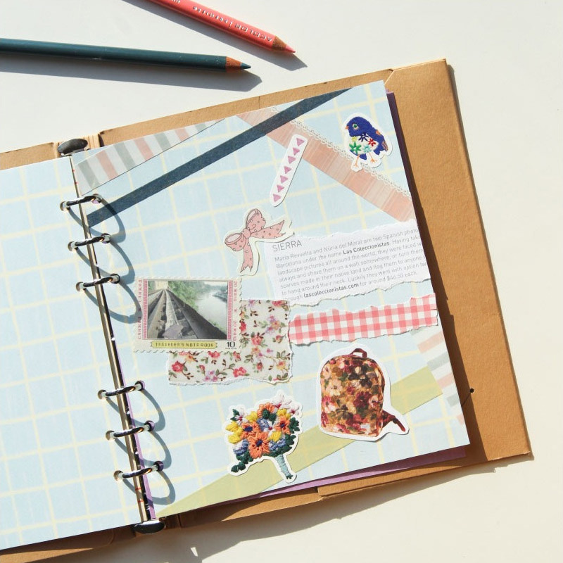 Example of use - Jam studio Colored pencil 6-ring Wide A6 Paper Refills Set