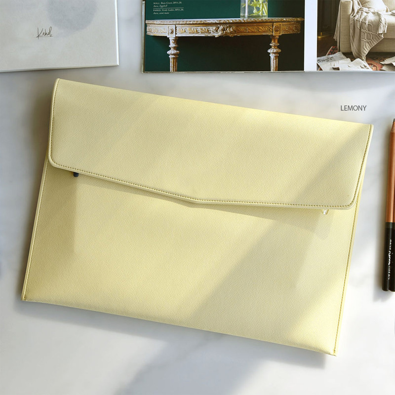 Lemony - Play Obje Pocket A4 PU File Folder Clutch Bag Lemony - Play Obje Pocket A4 PU File Folder Clutch Bag
