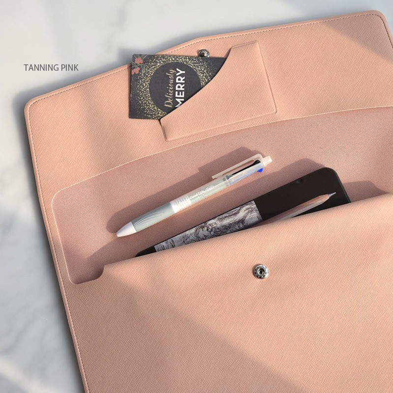 Tanning pink - Play Obje Pocket A4 PU File Folder Clutch Bag Tanning pink - Play Obje Pocket A4 PU File Folder Clutch Bag