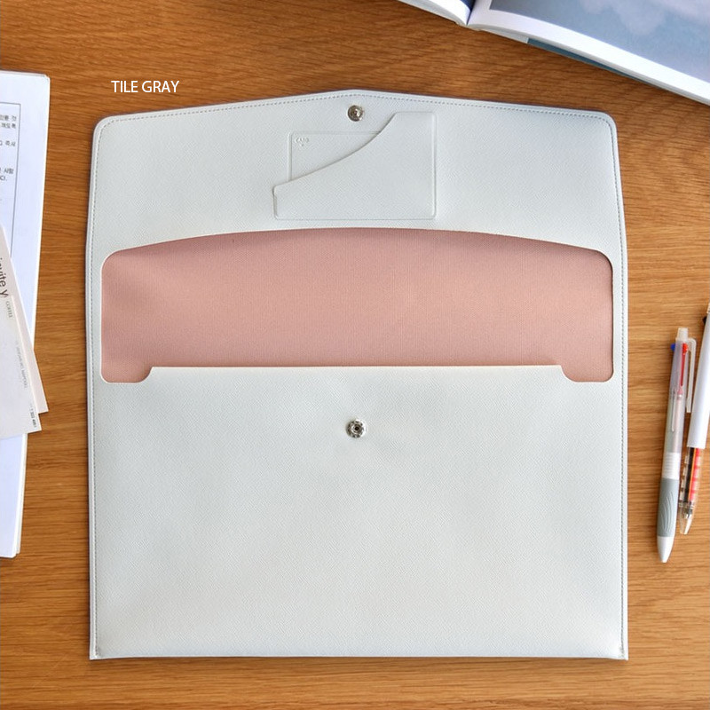 Tile gray - Play Obje Pocket A4 PU File Folder Clutch Bag Tile gray - Play Obje Pocket A4 PU File Folder Clutch Bag