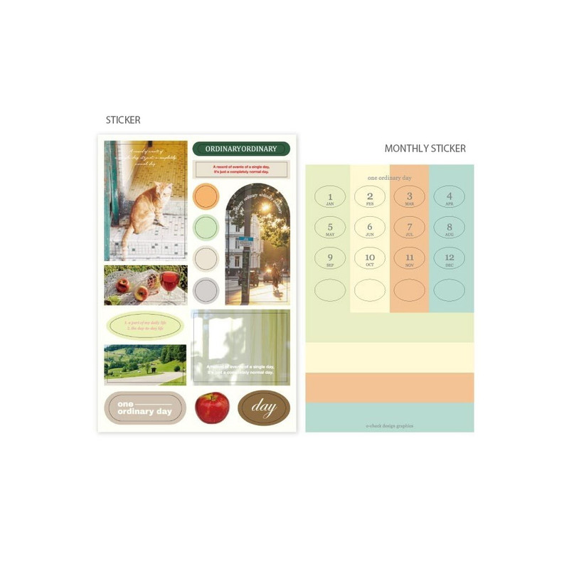 stickers - O-check One Ordinary Day Dateless Monthly Diary Planner