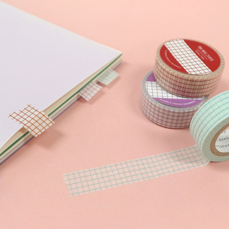 Simple Color Grid Pattern Masking Tape