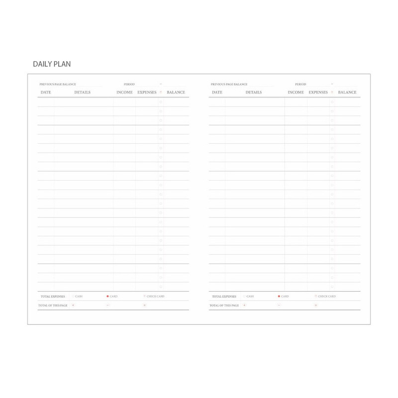Daily plan - O-check Petty Cash Record Dateless Daily Planner Book Daily plan - O-check Petty Cash Record Dateless Daily Planner Book