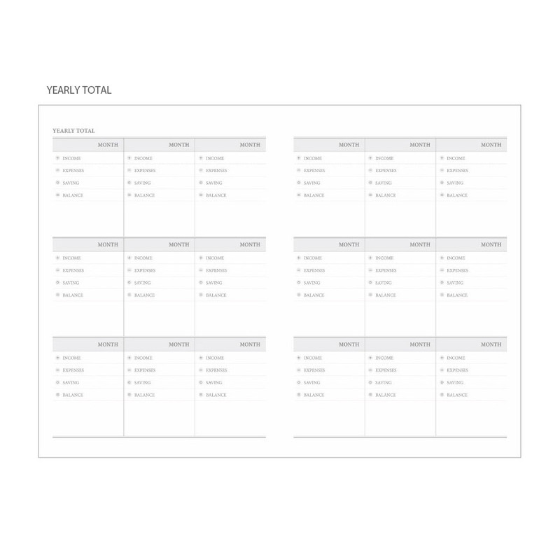 Yearly total - O-check Petty Cash Record Dateless Daily Planner Book Yearly total - O-check Petty Cash Record Dateless Daily Planner Book