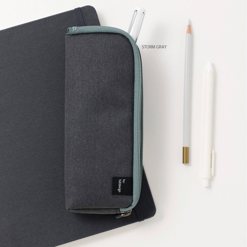 Storm gray - Byfulldesign Double Pockets Zipper Pencil Case Pouch Ver6