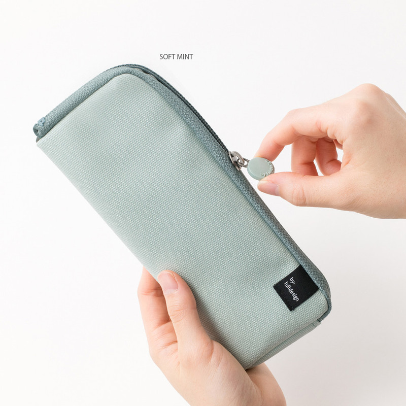 soft mint - Byfulldesign Double Pockets Zipper Pencil Case Pouch Ver6