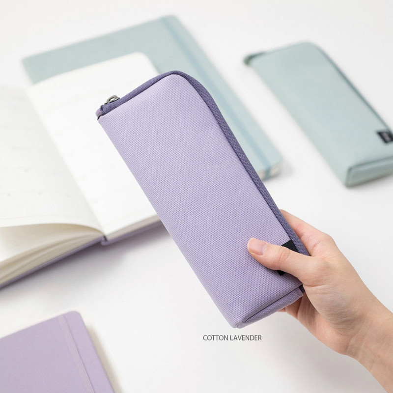 cotton lavender - Byfulldesign Double Pockets Zipper Pencil Case Pouch Ver6