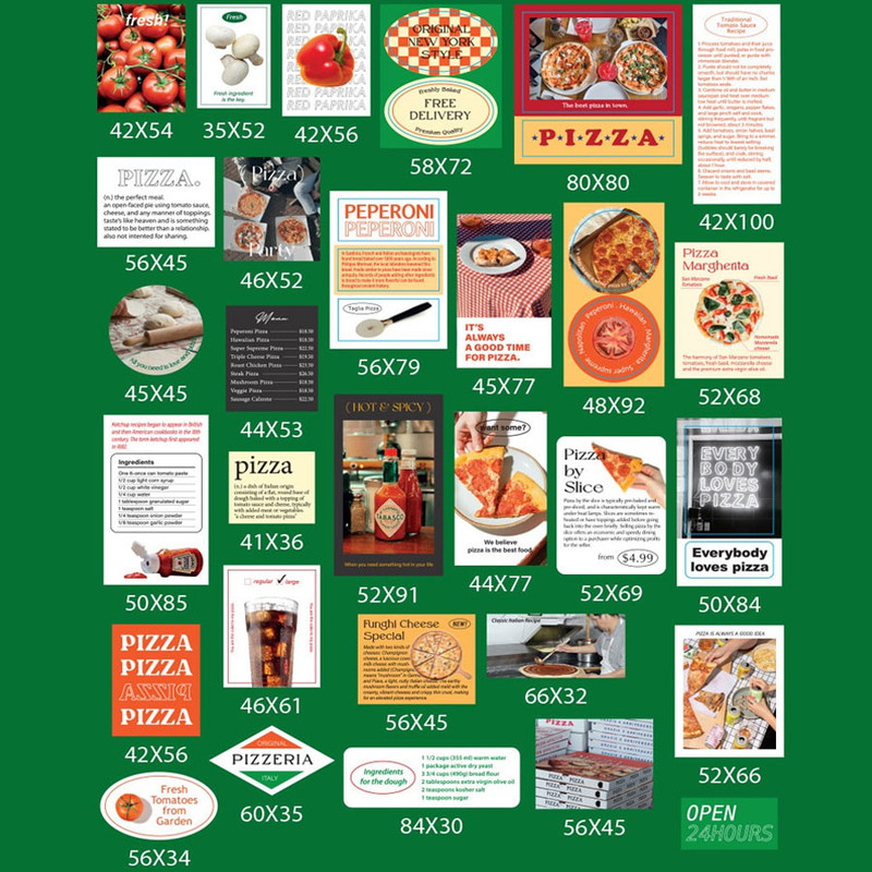 30 Stickers - Paperian Nice Mood Pizzeria Removable Sticker Pack 30 Stickers - Paperian Nice Mood Pizzeria Removable Sticker Pack