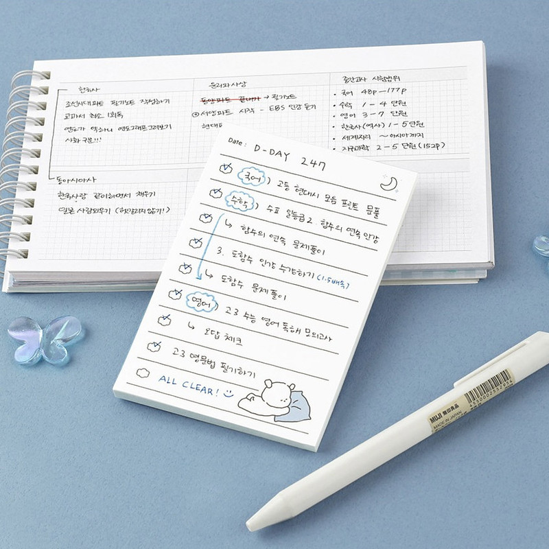 Example of use - Dash And Dot Pogeuni Planning Checklist Memo Notepad