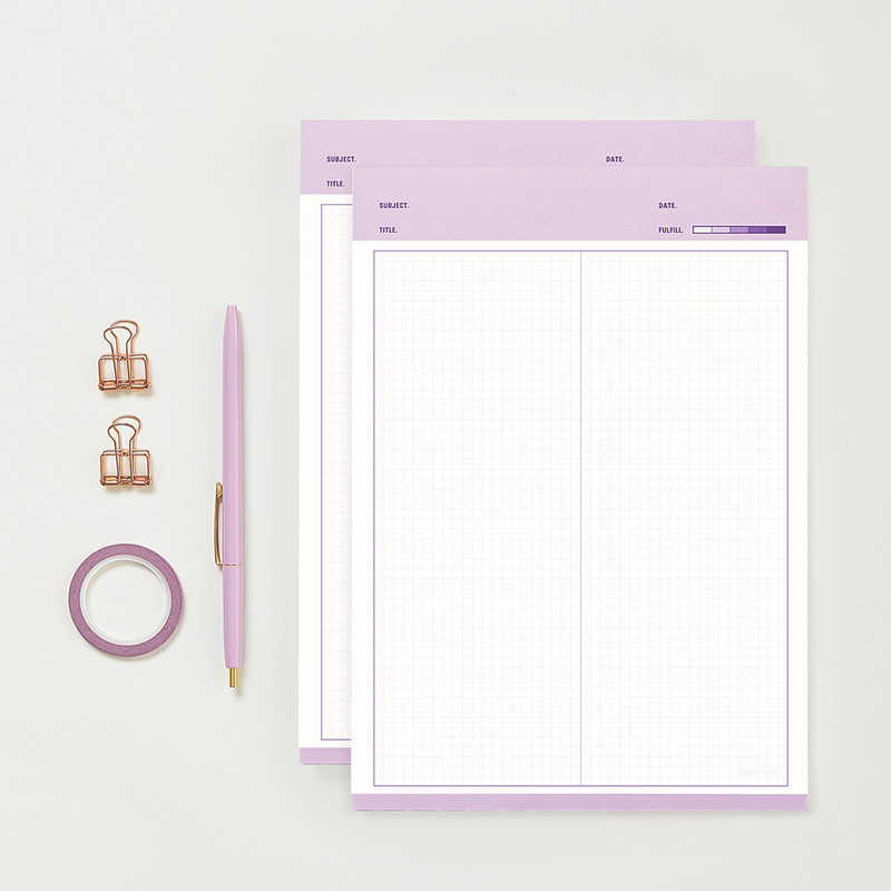 Lavender - Antenna shop Fulfill yourself B5  writing grid notepad Set Lavender - Antenna shop Fulfill yourself B5  writing grid notepad Set