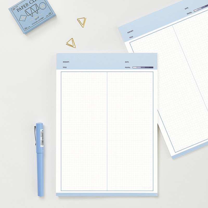 blue - Antenna shop Fulfill yourself B5  writing grid notepad Set blue - Antenna shop Fulfill yourself B5  writing grid notepad Set