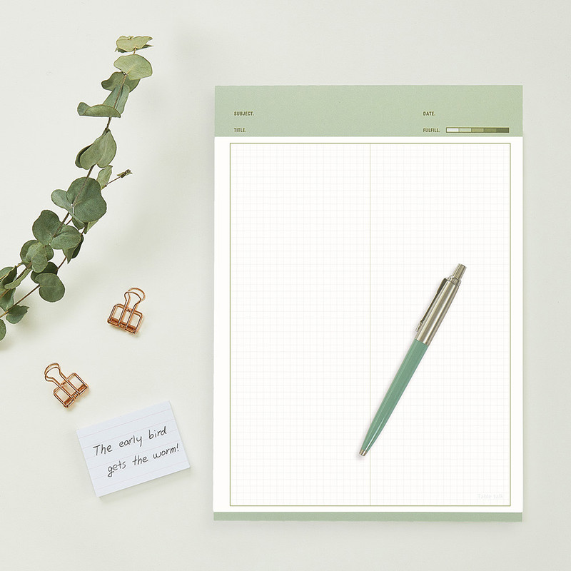Olive - Antenna shop Fulfill yourself B5  writing grid notepad Set Olive - Antenna shop Fulfill yourself B5  writing grid notepad Set