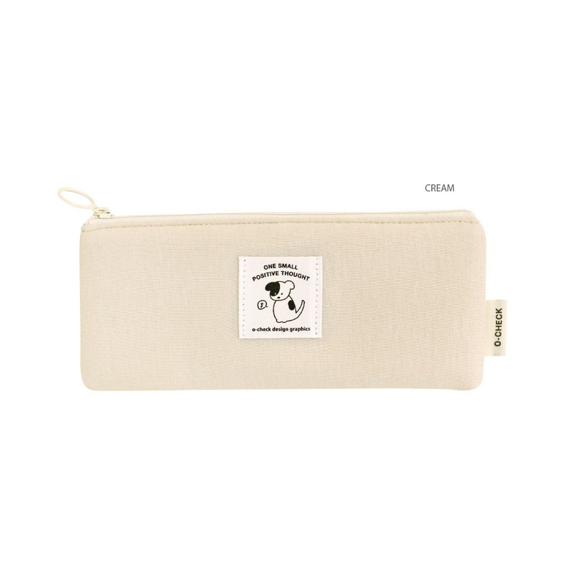 Cream - O-check My Ordinary Zipper Pencil Case