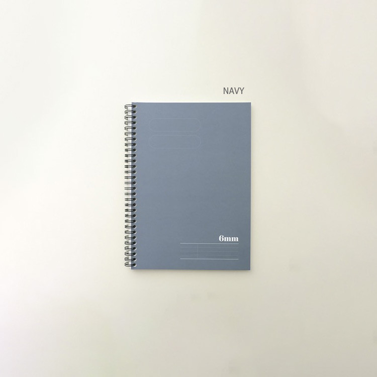 6mm Navy - Gunmangzeung 6mm 7mm 9mm 13mm Wirebound Lined Notebook