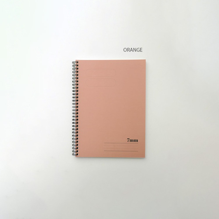 7mm orange - Gunmangzeung 6mm 7mm 9mm 13mm Wirebound Lined Notebook
