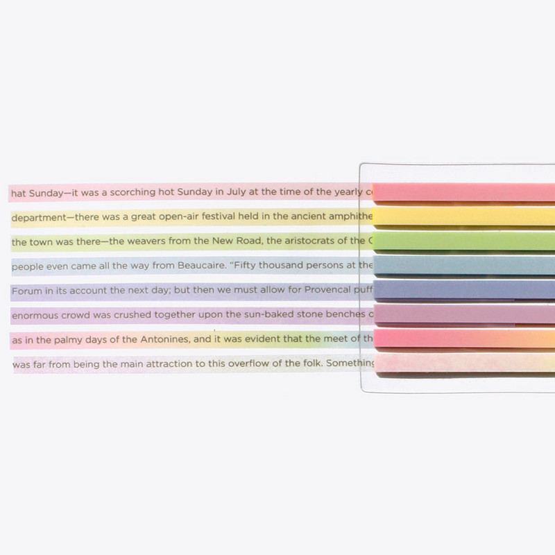 Pastel rainbow(Clear) - After The Rain Long Index Highlighter Sticky Note Set Pastel rainbow(Clear) - After The Rain Long Index Highlighter Sticky Note Set