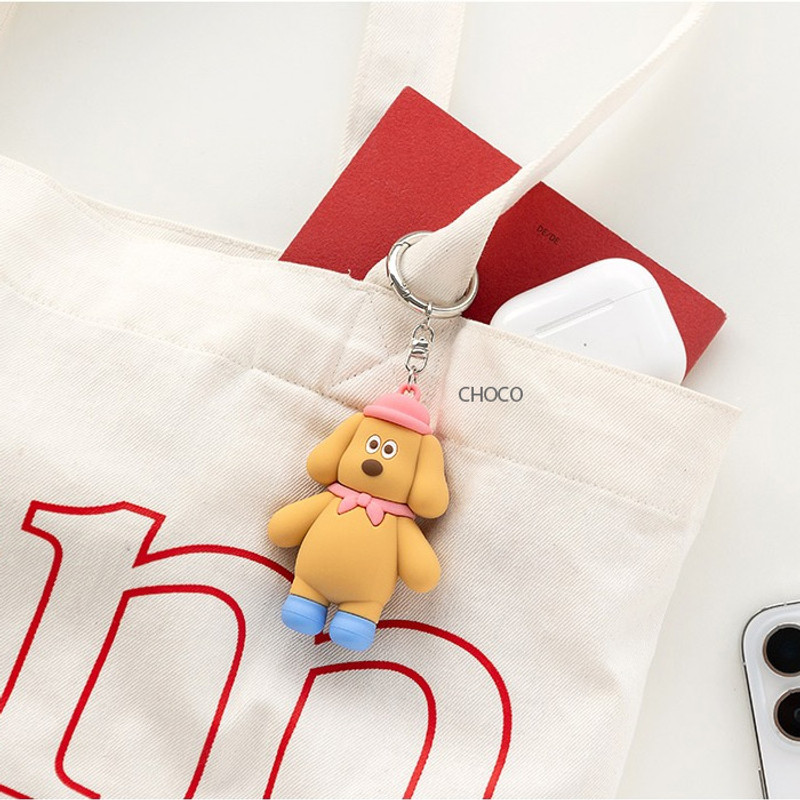 Choco - ROMANE MonagustA Charlie Silicone Keyclip Holder Choco - ROMANE MonagustA Charlie Silicone Keyclip Holder