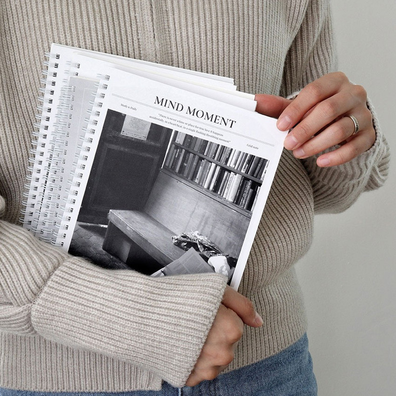 B5 size - Indigo Mind Moment B5 Wirebound Grid Notebook B5 size - Indigo Mind Moment B5 Wirebound Grid Notebook