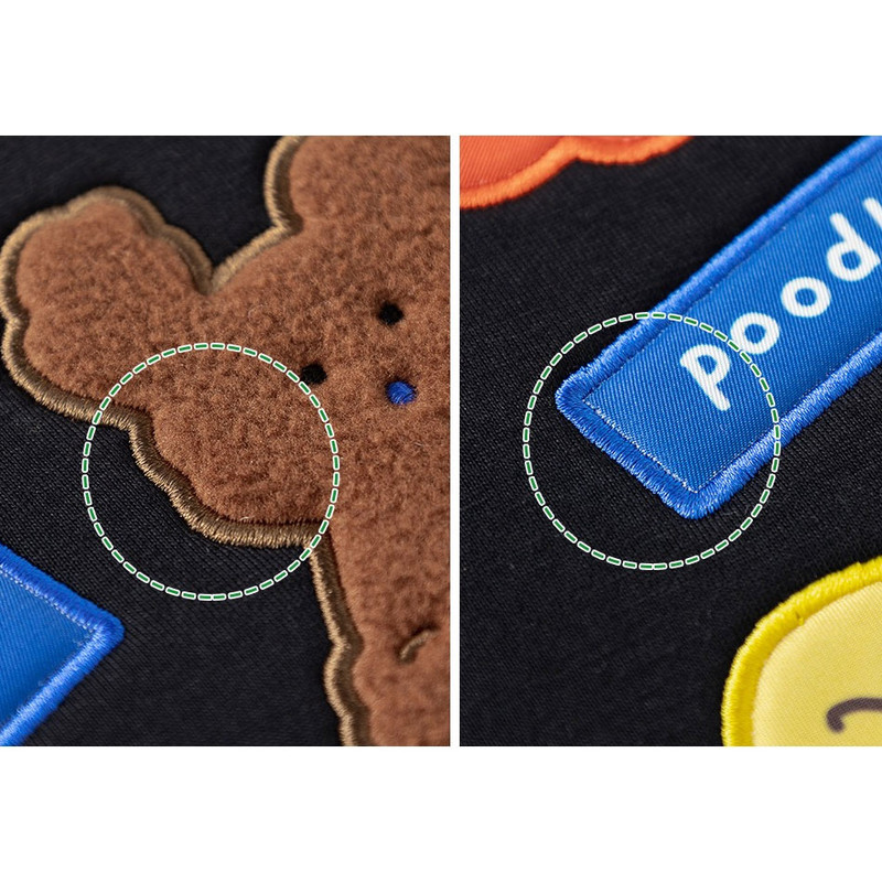 detail of ROMANE Poodle Brothers 11" iPad Tablet Zipper Case Bag