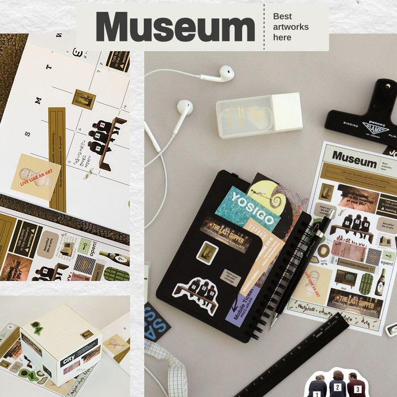 museum - Indigo Storage Magazine Paper Sticker Pack museum - Indigo Storage Magazine Paper Sticker Pack