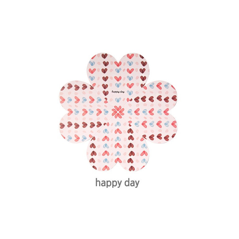 Happy day - Heart Four Leaf Clover Folding Letter And Envelope Set