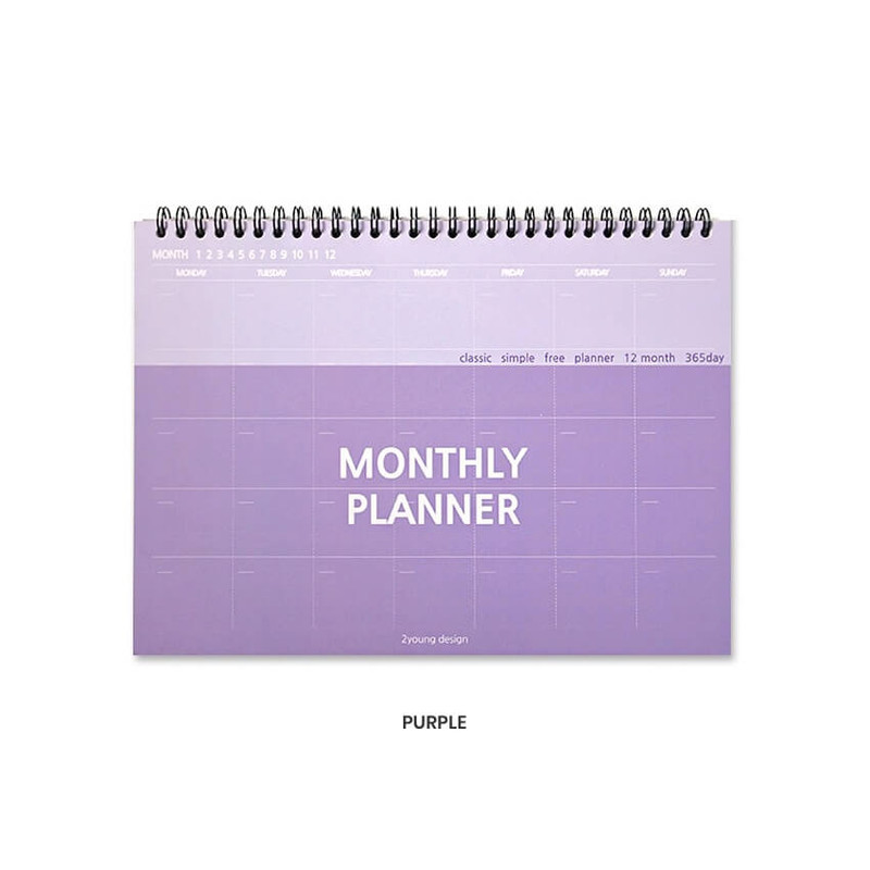 Purple - Simple 18 Month Undated Monthly Desk Planner Purple - Simple 18 Month Undated Monthly Desk Planner