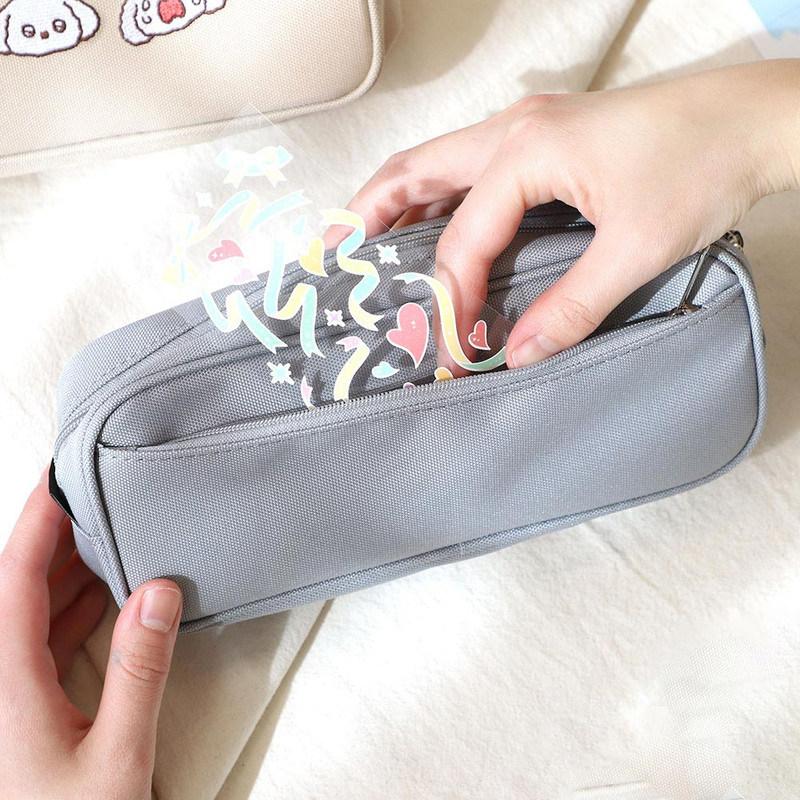 Back zipper pocket - PLEPLE Bodul Bodul Puppy Zipper Pencil Case Pouch 