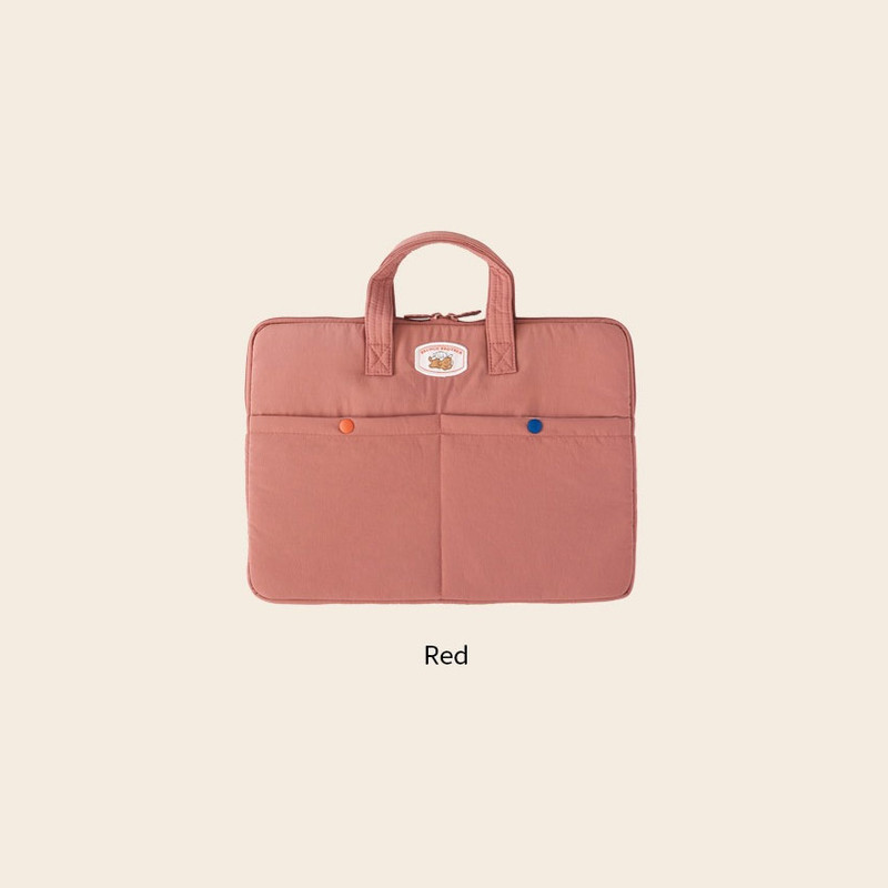 Red - ROMANE Poodle 13" Laptop Zipper Case Bag  Red - ROMANE Poodle 13" Laptop Zipper Case Bag