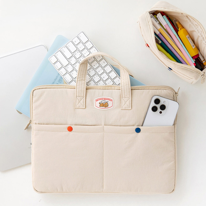 Ivory - ROMANE Poodle 13" Laptop Zipper Case Bag  Ivory - ROMANE Poodle 13" Laptop Zipper Case Bag