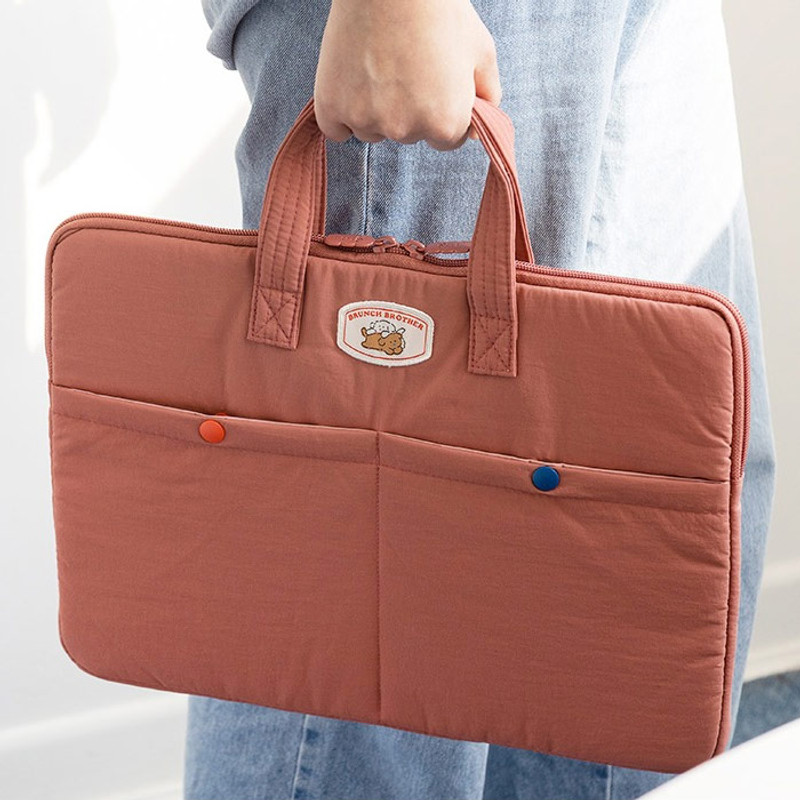 Red - ROMANE Poodle 13" Laptop Zipper Case Bag  Red - ROMANE Poodle 13" Laptop Zipper Case Bag