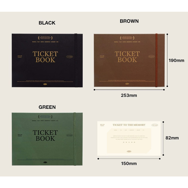 Colors of Spiral Bound Slip In Pocket Ticket Album Book 