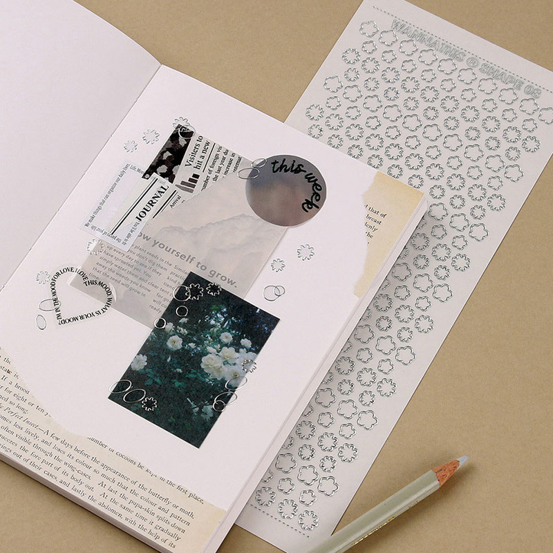 Wanna This Twinkle Silver Border Line Sticker Pack